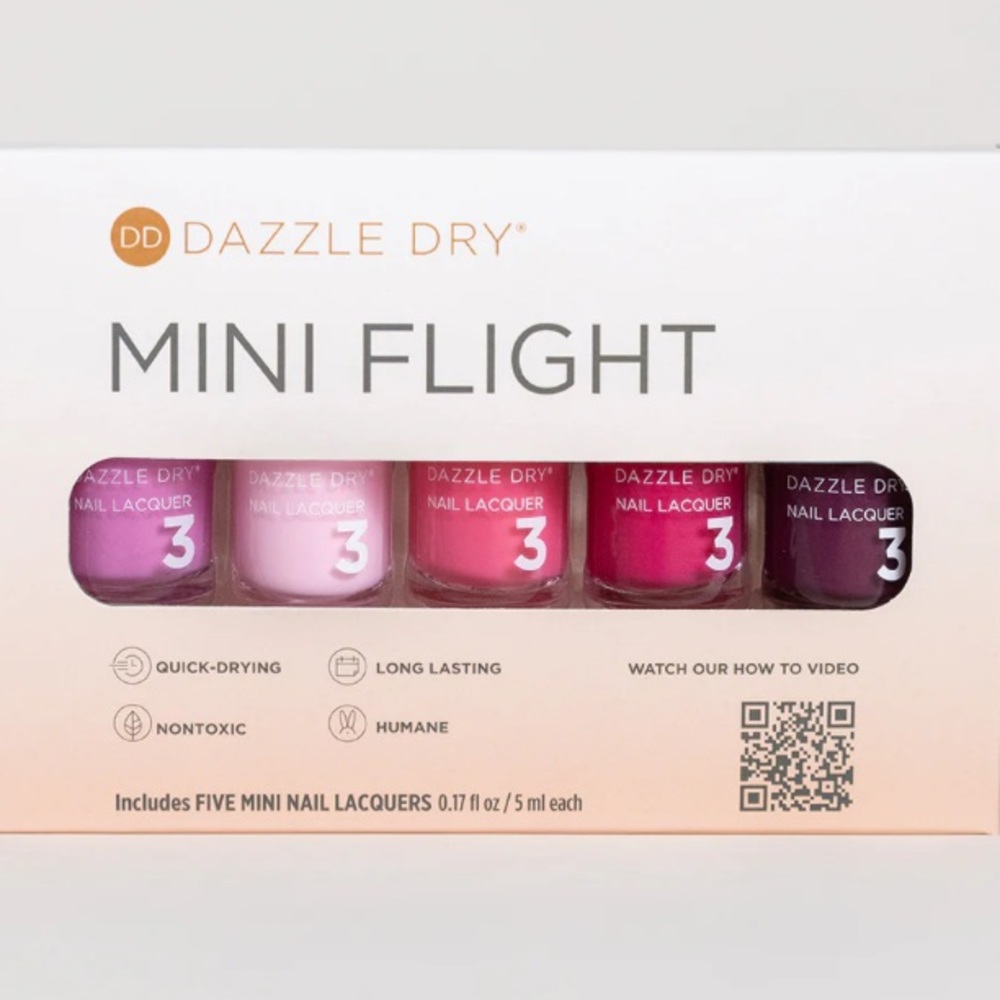 Mini Flight Nail Lacquer Set - Pink, Red, Purple